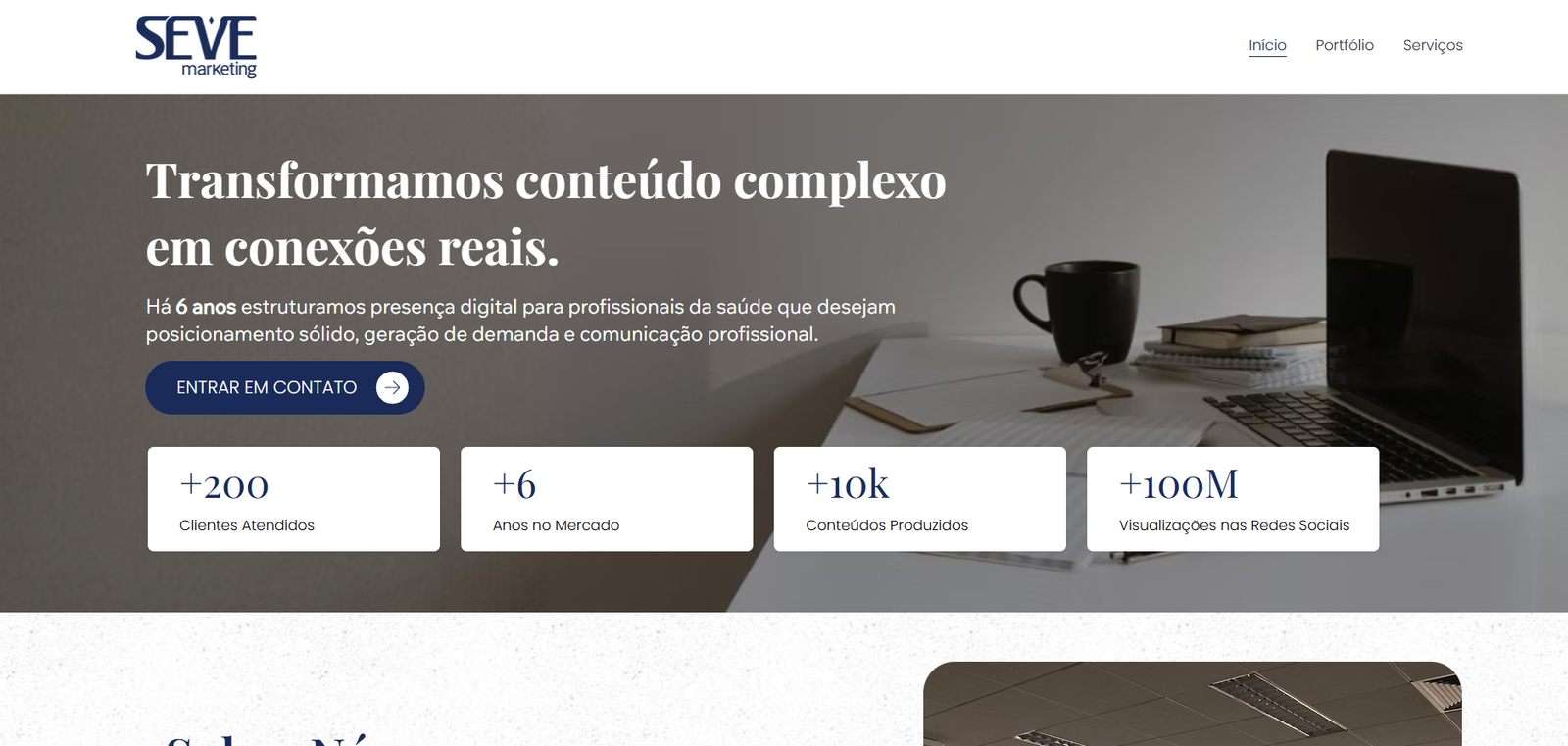 Exemplo de site institucional: Seve Marketing