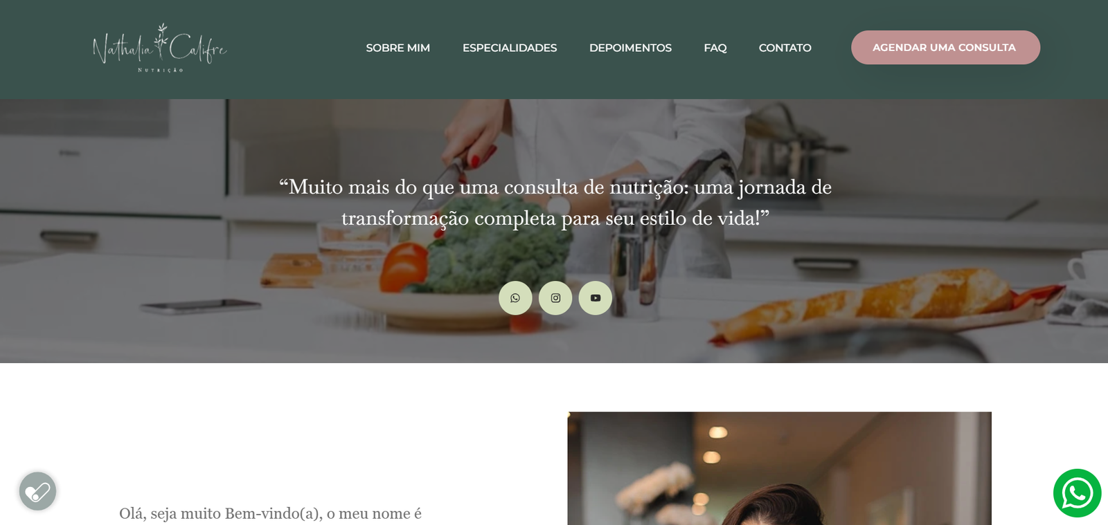 Exemplo de one page: Nathalia Califre